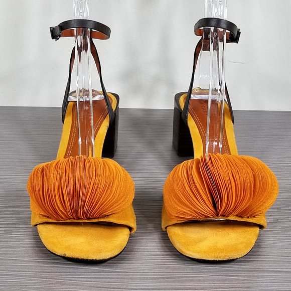 Mercedes Castillo Riza Block Heel Sandal, Tangerine, Womens Size 6.5 US / 36.5 - Picture 2 of 12